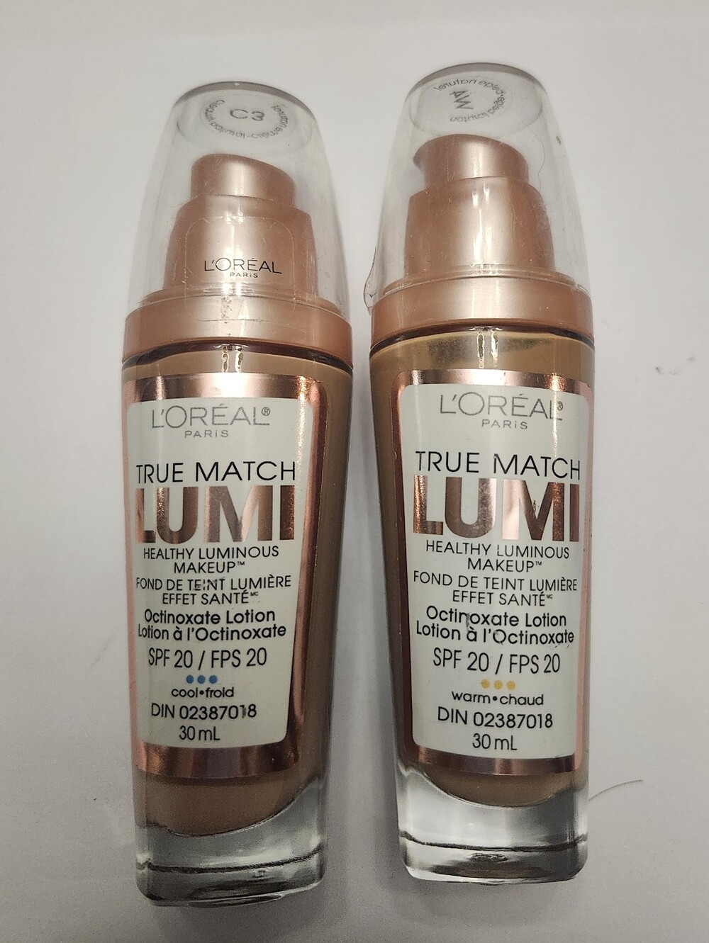 L'Oreal True Match Lumi Healthy Luminous Makeup - C3 & W4 (30 mL) Set Of 2 New